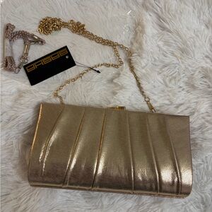 Chic Gold Clutch with Chain by Bebe